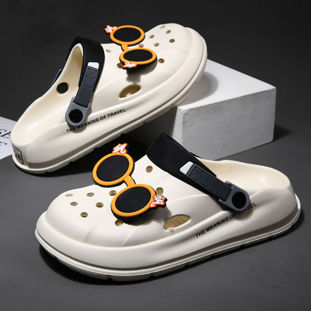 Wholesale Men's summer thick-soled casual sports non-slip soft-soled sandals outdoor dual-use drooping beach slippers